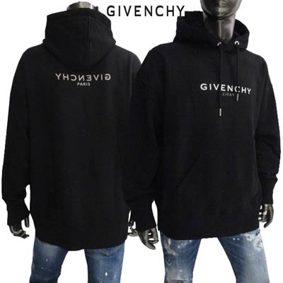 ジバンシー GIVENCHY メンズ トップス パーカー フーディ ユニセックス可 ロゴ フロント/バックGIVENCHY PARISリバースロゴ付きプルオーバーパーカー ブラック BWJ01Z 3Z5W 001 (R99000) 221 2022年春夏新作 【送料無料】 【smtb-TK】