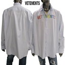 ヴェトモン VETEMENTS メンズ トップス シャツ カジュアルシャツ 長袖 ※同デザインで色違いもあり フロントマルチカラークリスタルラインストーンロゴ入...