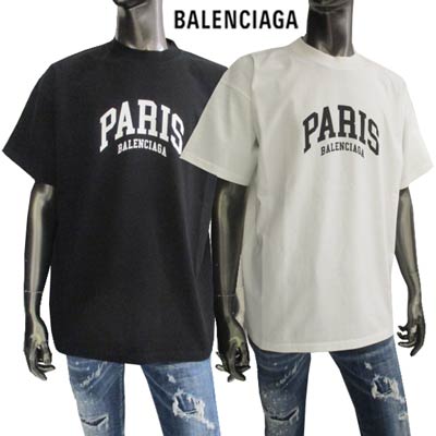 バレンシアガ BALENCIAGA メンズ トップス Tシャツ 半袖 カットソー ロゴ ユニセックス可 2color フロントPARIS BALENSIAGAアーチロゴ ホワイト/ブラック Tシャツ 612965 TLVL7 1070 9040 (R78100) 221 2022年春夏新作【送料無料】 【smtb-TK】