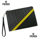 フェンディFENDI メンズ 鞄 バッグ ロゴ ユニセックス可 FFモチーフモノグラム イエローライン ストラップメタルパーツ ロゴ入 スリム ..