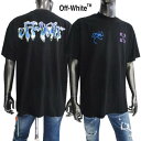 オフホワイト OFF-WHITE メンズ トップス Tシャツ 半袖 ロゴ チェスト部分アローロゴ・バックOFF-WHITEアートロゴプリント入りTシャツ ブラッ...