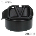 ヴァレンティノ VALENTINO メンズ 小物 グッズ ベルト レザーベルト ロゴ Vロゴバックル・帯部分ロゴ刻印付きレザーベルト ブラック XY2T0Q87...