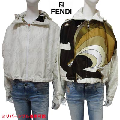 フェンディ FENDI レディース アウター ジャケット パーカー ロゴ リバーシブル ウィンドブレーカー FFモチーフロゴ マルチカラープリント FENDI BRUSHレタリングロゴ フード付きジャケット FAN077 AGO8 F1HTH (R247500) 221 2022年春夏新作【送料無料】 【smtb-TK】