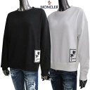 モンクレール MONCLER レディース トップス スウェット トレーナー 2color ロゴ フロント ビーズ刺繍ロゴパッチ付 ホワイト/ブラック クルーネッ...