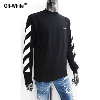 オフホワイト OFF-WHITE メンズ トップス ロンT カットソー 長袖 ロゴ 2color ※セ...
