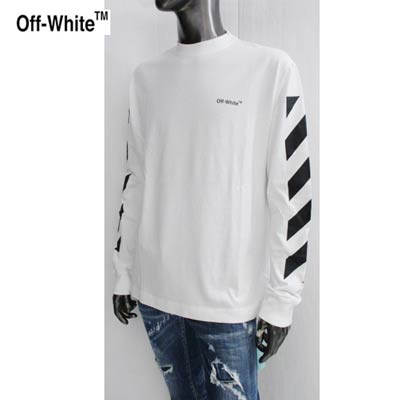 オフホワイト OFF-WHITE メンズ トップス ロンT カットソー 長袖 ロゴ 2color ※セ...