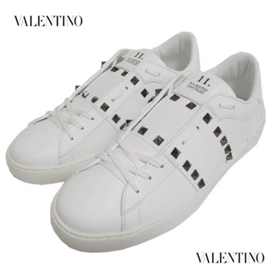 ヴァレンティノ VALENTINO メンズ 靴 スニーカー ロゴ マルチスタッズ・タン/ソール部分VALENTINOロゴ入りローカットスニーカー ホワイト 1Y2S0931 BXE 0BO (R104500) 222 2022年秋冬新作 【送料無料】 【smtb-TK】