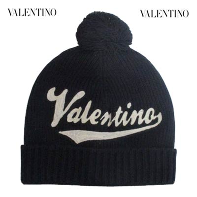 ヴァレンティノ VALENTINO メンズ 小物 帽子 ニット帽 キャップ ロゴ ユニセックス フロントVALENTINOロゴ入りニット帽 ネイビー 1Y2HB01F LLG 598 (R58300) 222 2022年秋冬新作 【送料無料】 【smtb-TK】