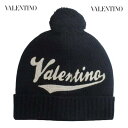 ヴァレンティノ VALENTINO メンズ 小物 帽子 ニット帽 キャップ ロゴ ユニセックス フロントVALENTINOロゴ入りニット帽 ネイビー 1Y2HB...