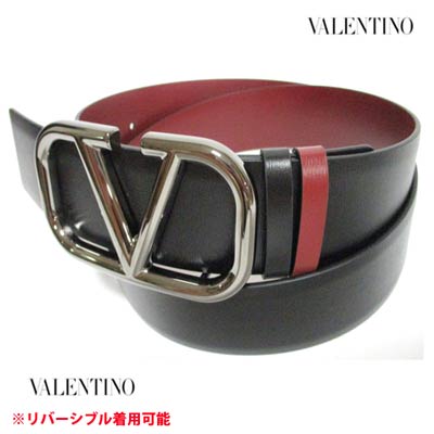 ヴァレンティノ VALENTINO メンズ 小物 グッズ ベルト ロゴ リバーシブル可 Vロゴバックル 帯部分ロゴ刻印 カーフスキンレザーベルト ワインレッド/ブラック 1Y2T0T46 YYF 00B (R75900) 222 2022年秋冬新作 【送料無料】 【smtb-TK】