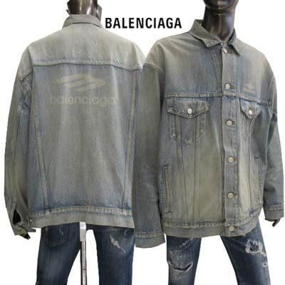 バレンシアガ BALENCIAGA メンズ アウター デニム ジャケット ロゴ バック/チェスト部分BALENCIAGAロゴ・ボタン部分ロゴ刻印入り日本製デニムジャケット ブルー 704299 TJW79 8469 (R173800) 222 2022年秋冬新作 【送料無料】 【smtb-TK】