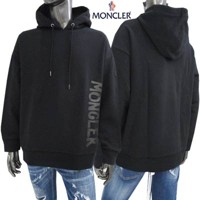 楽天ガッツ ブランドショップモンクレール MONCLER レディース トップス パーカー フーディ ロゴ ユニセックス可 サイドMONCLERスプレーロゴ・アーム部分ロゴワッペン付きプルオーバーパーカー ブラック 8G00014 809KF 999 （R77000） 222 2022年秋冬新作 【送料無料】 【smtb-TK】