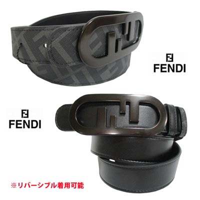 フェンディ FENDI メンズ ベルト 小物 ロゴ リバーシブル着用可 ユニセックス可 バックルFFモチーフ・裏FFズッカ柄レザーベルト 7C0475 AJF0 F1EMJ (R72600/R79200) 222 2022年秋冬新作【送料無料】 【smtb-TK】