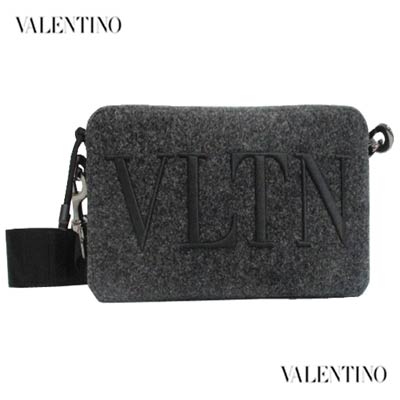 ヴァレンティノ VALENTINO レディース 鞄 ショルダーバッグ ユニセックス可 フロントVLTN刺繍ロゴ・ストラップ部分ロゴ・金具部分Vロゴ入りショルダーバッグ グレーブラック ダークグレー 1Y2B0704 EGA 7NJ (R143000) 222 2022年秋冬新作 【送料無料】 【smtb-TK】