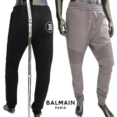 バルマン(BALMAIN)セットアップ着用可(トップス別売り) バックポケット部分Bロゴ入りバイカーパンツ