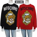 モスキーノ MOSCHINO レディース トップス セーター ニット 2color ロゴ フロントMOSCHINO/ミラーベアーロゴ入りウールセーター レッド/...