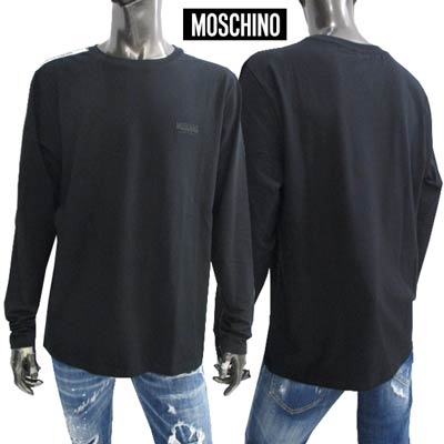 モスキーノ Tシャツ メンズ モスキーノ MOSCHINO メンズ トップス Tシャツ 長袖 ロンT ロゴ ショルダー部分MOSCHINOロゴ・チェスト部分MOSCHINOロゴ付きロングTシャツ A1805 8125 0555 (R28000) 222 2022年秋冬新作【送料無料】 【smtb-TK】