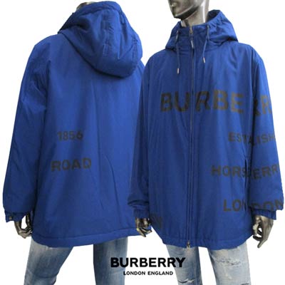 バーバリー バーバリー BURBERRY メンズ アウター ジャケット ロゴ フロントBURBERRYロゴ/ランゲージプリント・ジップポケット・ジップ部分ロゴ入りフード付きジャケット ブルー 8058420 129447 B1518 (R172800) 222 2022年秋冬新作 【送料無料】 【smtb-TK】