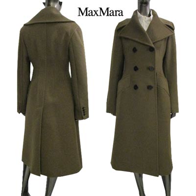 マックスマーラ MAX MARA レディース アウター コート ロングジャケット ロゴ フラットポケット付きカシミヤダブルブレストコート ブラウン 10161125600 10670 004 (R602800) 222 2022年秋冬新作 【送料無料】 【smtb-TK】