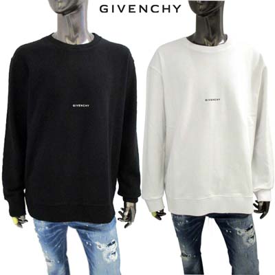 ジバンシー GIVENCHY トレーナー スウェット メンズ ロゴ 2color ※ホワイトのみセットアップ着用可(ボトムス別売り) フロントスモールロゴプリント入りトレーナー ホワイト/ブラック BMJ0HA3 Y9Z 100/001 (R95700) 321 2023年春夏新作 【送料無料】 【smtb-TK】