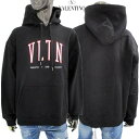ヴァレンティノ VALENTINO メンズ トップス パーカー フーディ スウェット フロントVLTN/VALENTINOダブルロゴプリント・ドローストリング部...
