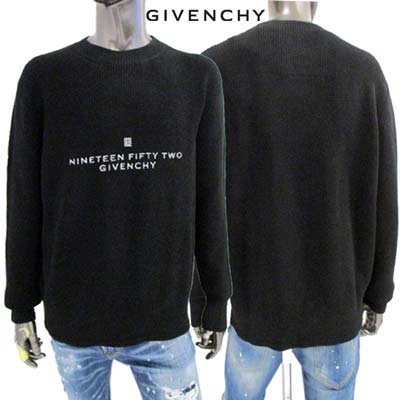 ジバンシー GIVENCHY メンズ トップス セーター ニット ロゴ フロント4Gモノグラム/ブランドダブルロゴ入りセーター ブラック BM90LJ4 YCY 001 (R194700) 321 2023年春夏新作 【送料無料】 【smtb-TK】