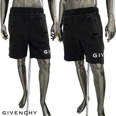 ジバンシー GIVENCHY ハーフパンツ ボトムス メンズ ※セットアップ着用可【トップス(トレーナー/パーカー)別売り】 ロゴ ロゴプリント・全体ダメージ加工入りハーフパンツ ブラック BM51613 Y9W 011 (R152900) 321 2023年春夏新作 【送料無料】 【smtb-TK】