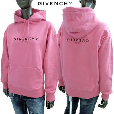 ジバンシー GIVENCHY レディース トップス パーカー フーディ スウェット ロゴ フロント/バックリバースロゴプリント入りプルオーバーパーカー ピンク（黒有り） BWJ01C3 Y8N 670 (R129800) 321 2023年春夏新作 【送料無料】 【smtb-TK】