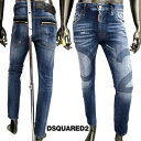 ディースクエアード DSQUARED2 メンズ ジーンズ デニムパンツ SKATER JEAN スケータージーン フロントD2ロゴ・ダメージ加工・バックジップポケット・バックレザーロゴパッチ付デニムパンツ S74LB1169 S30342 470 (R123200) 222 2022年秋冬新作 【送料無料】 【smtb-TK】