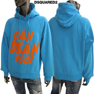 ディースクエアード DSQUARED2 メンズ トップス パーカー フーディ ロゴ フロントDAN DEAN DSQ2ビックロゴ・ドローストリング金具部分ロゴ刻印入りプルオーバーパーカー ブルー S74GU0626 S25554 516 (R94600) 222 2022年秋冬新作 【送料無料】 【smtb-TK】