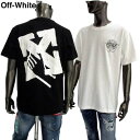 オフホワイト OFF-WHITE Tシャツ 半袖 メンズ トップス 背中ロゴ ※同デザインでオーバーサイズタイプもあり。 チェスト部分ハンドロゴ・バックハンド/...