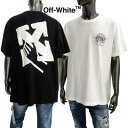 オフホワイト OFF-WHITE メンズ Tシャツ 半袖 ※同デザインでスリムフィットタイプもあります。 チェスト部分ハンドロゴ・バックハンド/アローロゴ入りオーバーサイズTシャツ 白/黒 OMAA038S 23JER003 0110/1001 (R63800) GB321 2023年春夏新作  