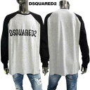 ディースクエアード DSQUARED2 メンズ トップス Tシャツ ロンT 長袖 ロゴT フロント二分割ロゴ入りバイカラーデザインロングTシャツ グレー ブラック S74GD1107 S22146 971 (R61600) 321 2023年春夏新作 【送料無料】 【smtb-TK】