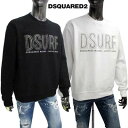 ディースクエアード DSQUARED2 メンズ トップス スウェット トレーナー 2color フロントDSURFスタッズ/ブランドロゴプリント・前Vガゼットデザイン入りトレーナー ホワイト ブラック S74GU0680 S25516 100/900 (R101200) 321 2023年春夏新作 【送料無料】 【smtb-TK】