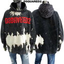 ディースクエアード DSQUARED2 メンズ トップス パーカー フーディ スウェット ロゴ フロントレッドリバースロゴ・タイダイ柄・ダメージ入りプルオーバー...