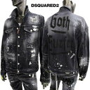 ディースクエアード DSQUARED2 メンズ アウター ジャケット デニム セットアップ着用可(ボトムス別売り) ペイントスプラッシュ/ダメージ加工・バックGoth Surfer付きデニムジャケット S74AM1383 S30503 900 (R170500) 321 2023年春夏新作 【送料無料】 【smtb-TK】