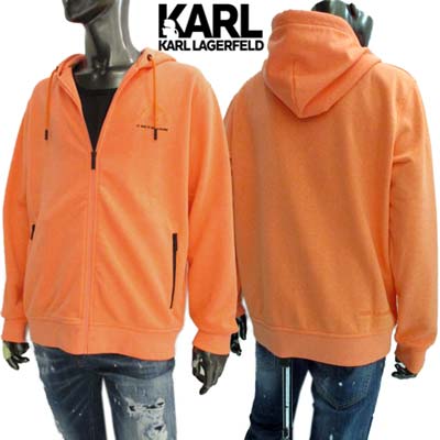 カールラガーフェルド KARL LAGERFELD メンズ パーカー フーディ スウェット セットアップ着用可(ボトムス別売り) チェスト/バック裾部分ロゴ入り...