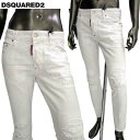 ディースクエアード DSQUARED2 メンズ ボトムス デニムパンツ ジーンズ SKATER JEAN ダメージ加工・バックロゴ/WHITE BULLパッチ・フロントロゴタグ付きクラッシュデニム ホワイト S74LB1278 STN833 100 (R94600) 321 2023年春夏新作 【送料無料】 【smtb-TK】