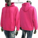 ヴァレンティノ VALENTINO メンズ トップス パーカー フーディ スウェット ロゴ ユニセックス可 フロントVLTNロゴ入りプルオーバーパーカー ピンク...