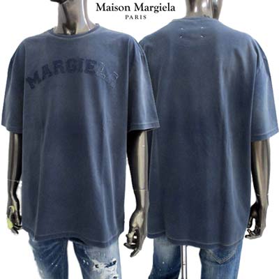 メゾンマルタンマルジェラ MAISON MARGIELA メンズ トップス Tシャツ 半袖 ロゴT フロントロゴ部分パーシャルパッチ バックネック部分ステッチロゴ入りショートスリーブTシャツ ネイビー S50GC0685 S23883 469 (R81400) 321 2023年春夏新作 【送料無料】 【smtb-TK】