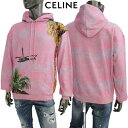 セリーヌ CELINE メンズ トップス パーカー フーディ スウェット 総柄スカイ・ヘリコプター/ツリー・金具部分ロゴ入りALYSS ESTAYコラボプルオー...