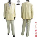 ジャンニヴェルサーチ GIANNI VERSACE メンズ スーツ ジャケット パンツ セットアップ上下組 上裏地全体メデューサ・ロゴパッチ・ダブルブレスト・下...