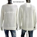 ジバンシィ ジバンシー GIVENCHY メンズ トップス ニット セーター フロントロゴ・袖口部分ダメージ加工入りウール混セーター ホワイト BM90LN4 YD1 100 (R154000) 321 2023年春夏新作 【送料無料】 【smtb-TK】