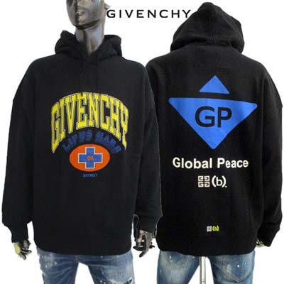 ジバンシー GIVENCHY メンズ トップス パーカー フーディ スウェット セットアップ着用可(ボトムス別売り) フロント刺繍ロゴ・バック4G(b)ロゴ入り...