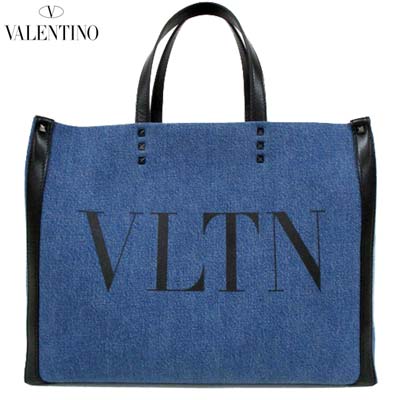 ヴァレンティノ VALENTINO メンズ 鞄 トートバッグ ユニセックス可 フロントVLTNロゴ・マグネット開閉・スタッズ・内部ポケット/ロゴ付きデニムトートバッグ ブルー 2Y2B0A35 USI 6V6 (R202400) 321 2023年春夏新作 【送料無料】 【smtb-TK】