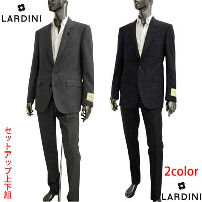 ラルディーニ スーツ ラルディーニ LARDINI メンズ スーツ ビジネススーツ セットアップ 上下組 ジャケット パンツ 2color ストライプ柄・ブートニエール付きウールスーツ グレー/ブラック EP7910V EPAT60467 930BI/999GR (R209000) 321 2023年春夏新作 【送料無料】 【smtb-TK】