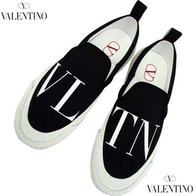 ヴァレンティノ VALENTINO メンズ 靴 スニーカー スリッポン ボディ部分VLTNロゴ・バックソール部分レッドロゴ・ソール部分ロゴ入りスリッポン ブラック 2Y2S0G77 VPZ 0NI (R100100) 321 2023年春夏新作 【送料無料】 【smtb-TK】