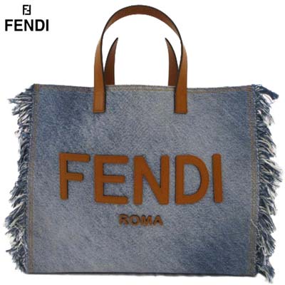 フェンディ FENDI メンズ 鞄 トートバッグ ユニセックス可 フロントロゴパッチ・フリンジ・取り外し可能ショルダーストラップ・内部ジップポケット/ロゴ付き2wayデニムトートバッグ ブルー 7VA591 AMAJ F1KAX (R484000) 321 2023年春夏新作 【送料無料】 【smtb-TK】