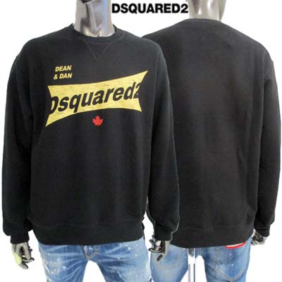 ディースクエアード DSQUARED2 メンズ トップス トレーナー スウェット フロントロゴ/カナダマーク/DEAN&DANプリント部分ダメージ・Vガゼット入り裏起毛トレーナー ブラック S71GU0633 S25516 900 (R78100) 322 2023年秋冬新作 【送料無料】 【smtb-TK】