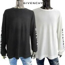 ジバンシー GIVENCHY メンズ トップス ロンT 長袖 Tシャツ ロゴT 2color スリーブ部分ロゴ入りロングTシャツ ホワイト/ブラック BM71GG 30RX 100/001 (R121000) 322 2023年秋冬新作 【送料無料】 【smtb-TK】